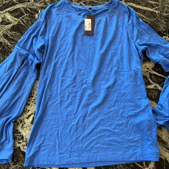 NWT Le Gali Womens Jenny Jersey Bell Sleeves Pullover shirt Top SIZE S $89 blue - Picture 9 of 9